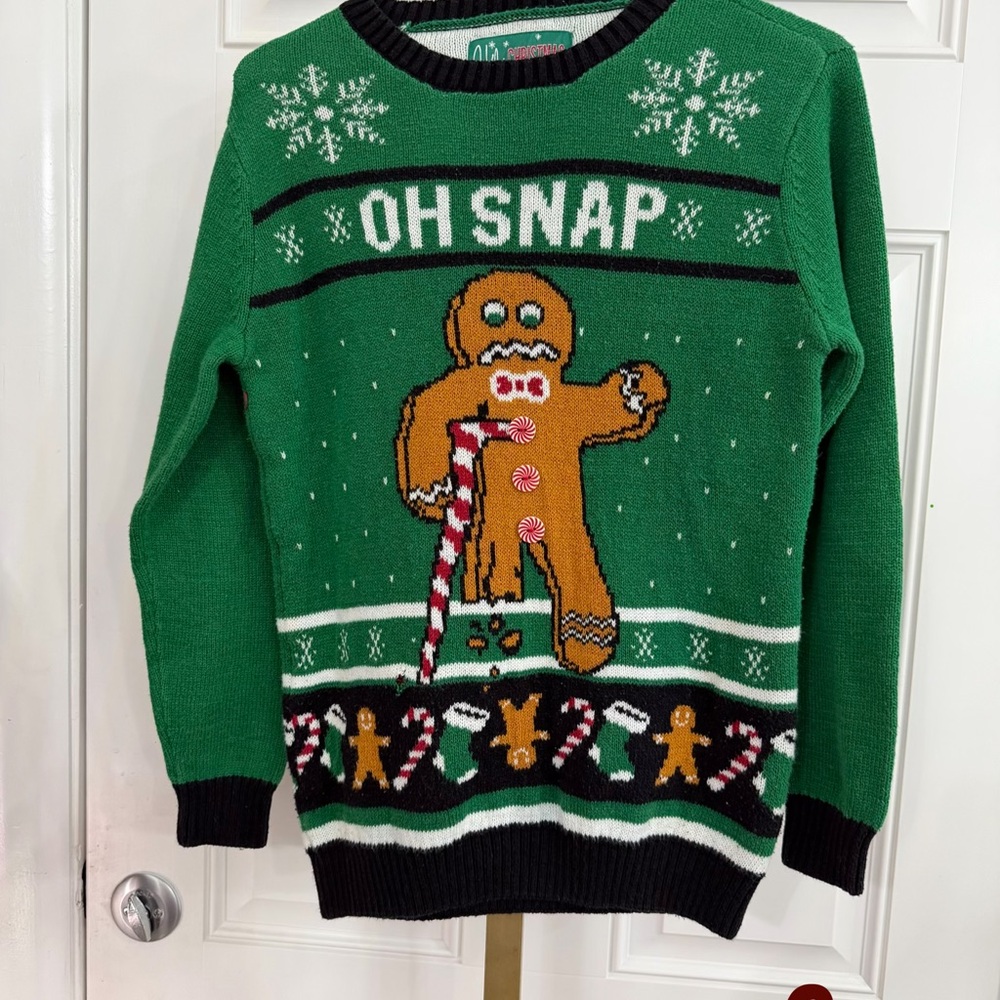 Green Gingerbread Holiday Sweater